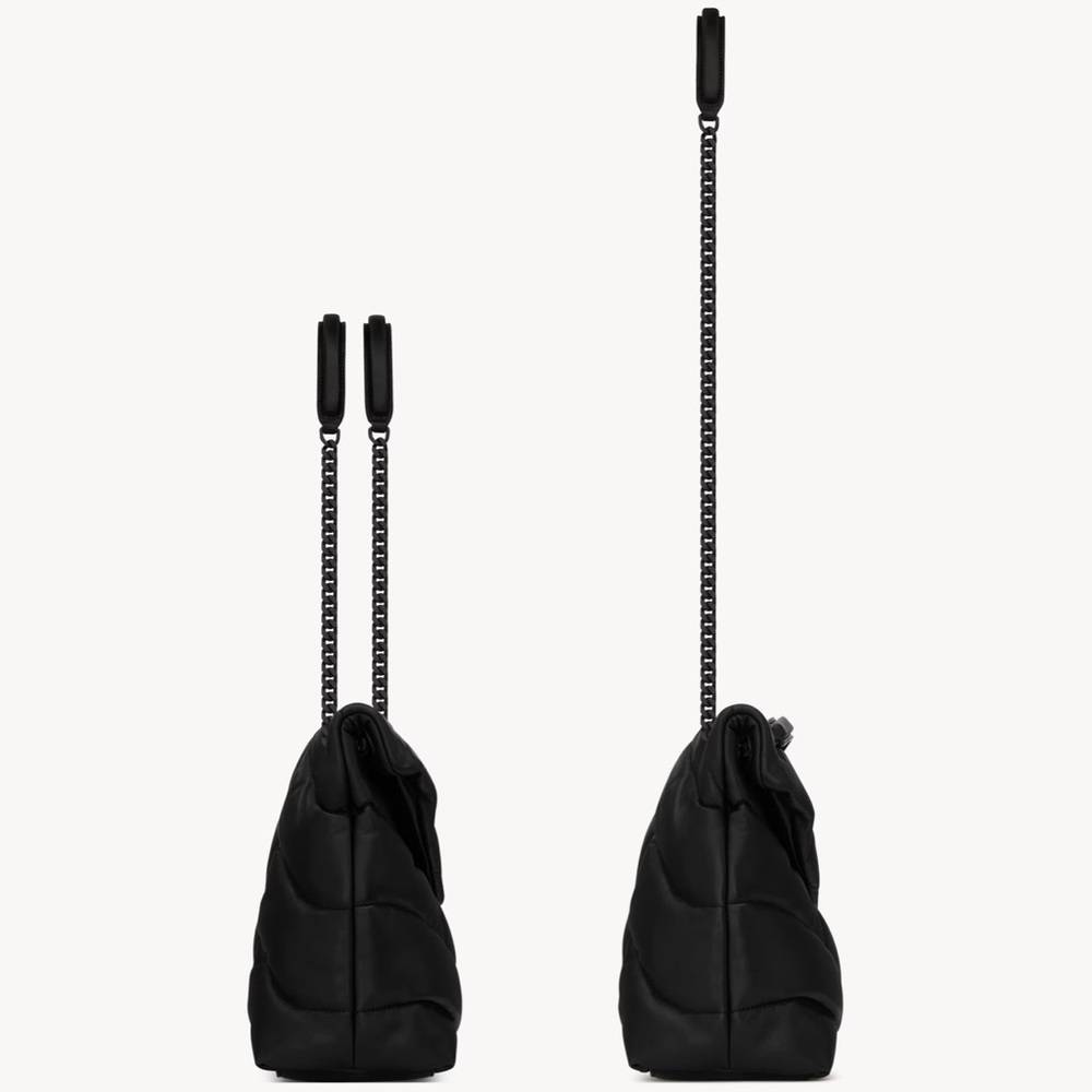 SAINT LAURENT
Lambskin Quilted Monogram
Medium Loulou Puffer
Chain Satchel Black - Picture 11 of 14